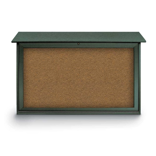 Indoor Enclosed Combo Board, 42"x32", Bronze Frame/Blue & Cork